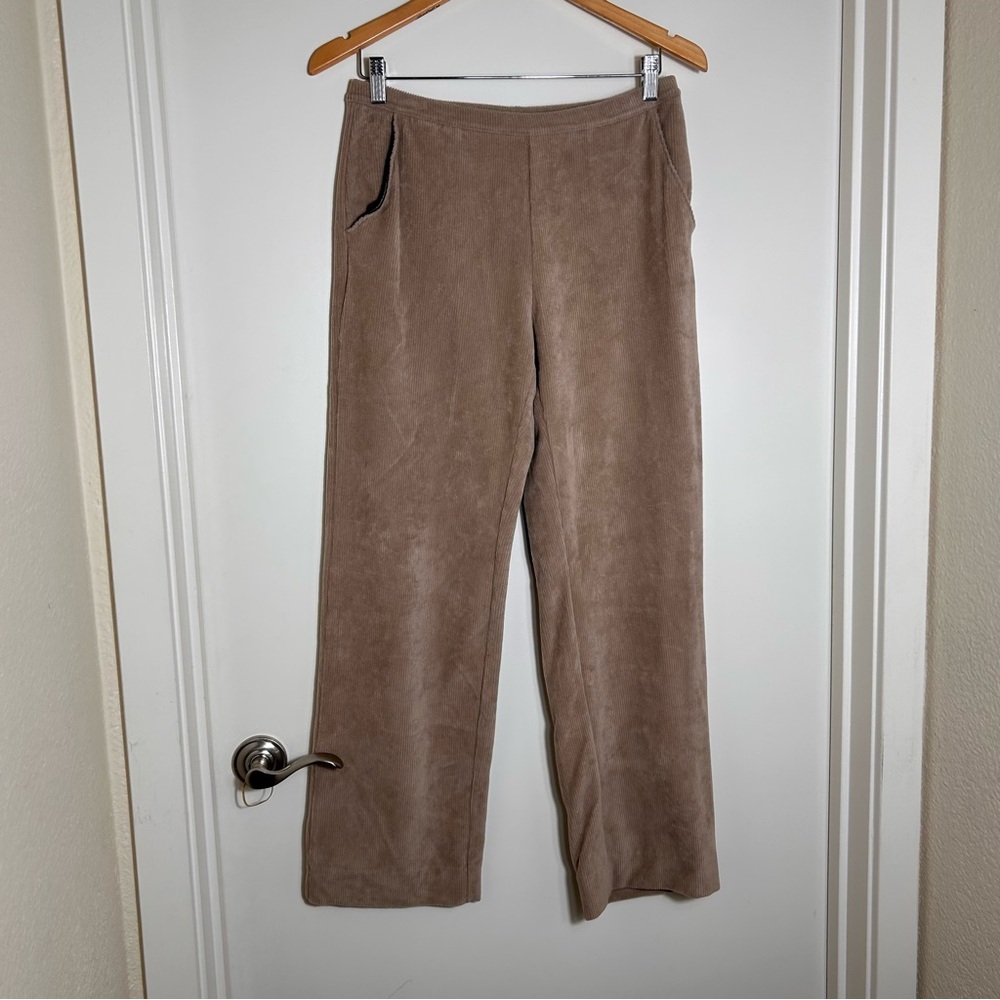 $89 L. L. Bean Womens Corduroy Pants Small  Beige Stretch Elastic Waist Pull on
